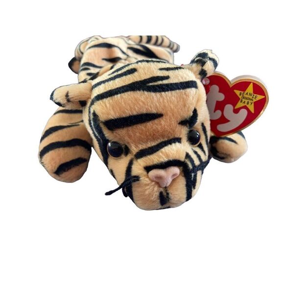 Stripes the Tiger PVC Ty 1995 Beanie Baby Plush Collectible Nostalgia Stuffed An - Picture 8 of 10